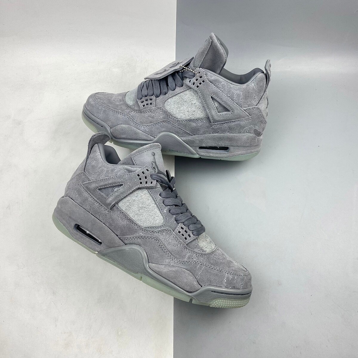 KAWS X Jordan 4 Grey Suede Sneaker for Men and Women Best - Etsy