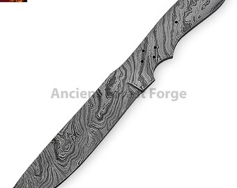 Hand Forged Damascus Steel Blank Blade 11.00" Knife Making Supplies