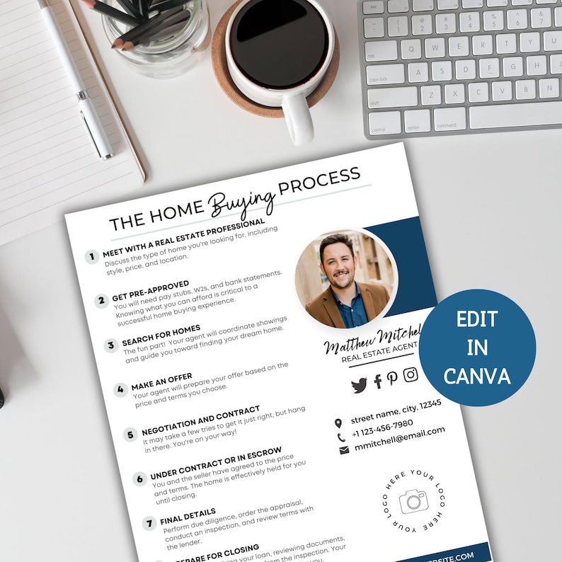 Home Buyer Guide Template Canva for Real Estate Agent Marketing Home ...