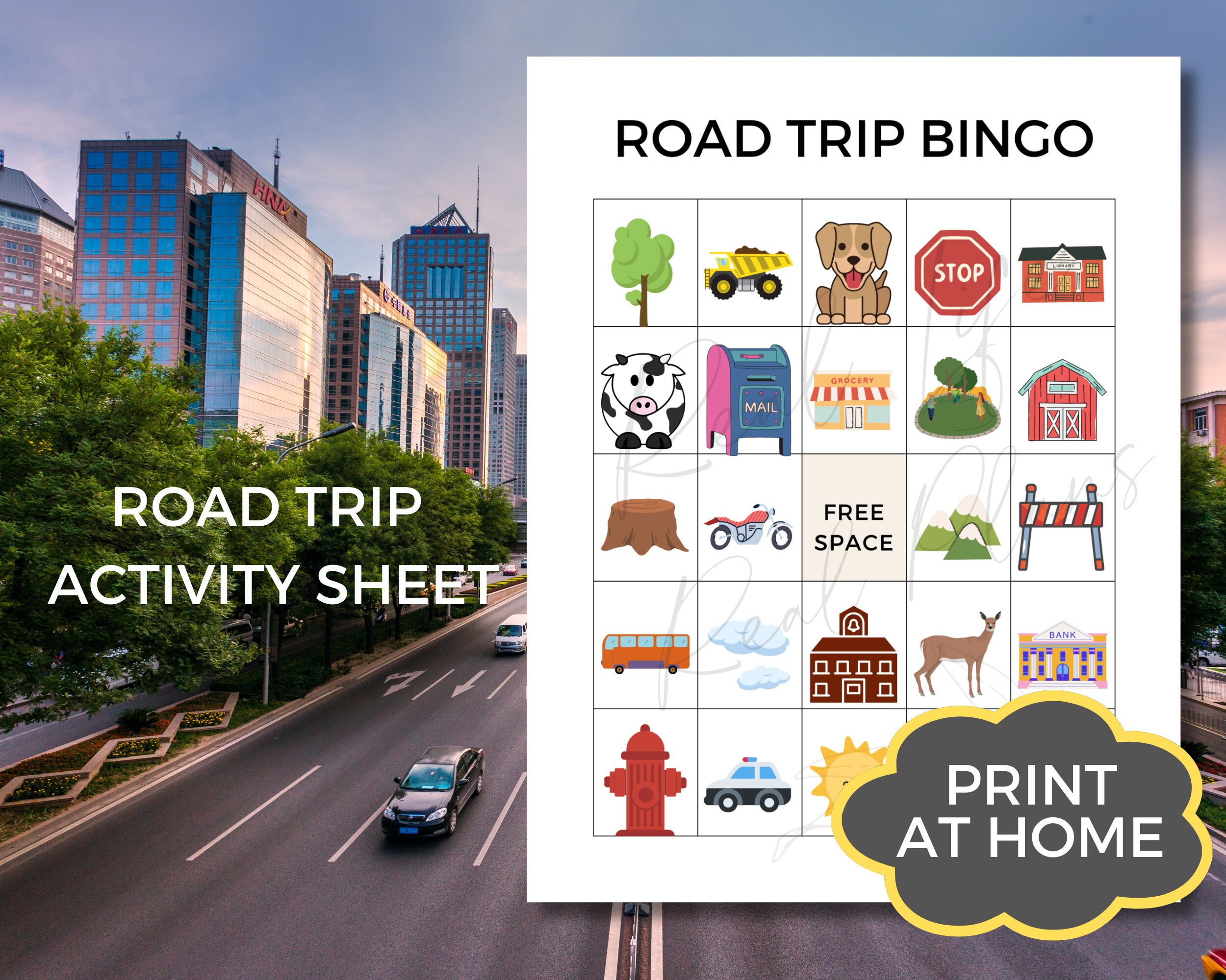Road Trip Bingo Printable Activity Sheet for Kids Childrens - Etsy UK