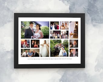 Landscape Family Collage, Photo Grid Print, Personalised Wall Art, Sentimental Print, Photo Grid, Photo Memories, Photo Collage