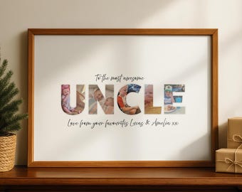 Uncle Photo Collage Letter Art Display Ideas for Birthdays Thank You Personalised Item Wall Decoration Picture Frame Family Memories