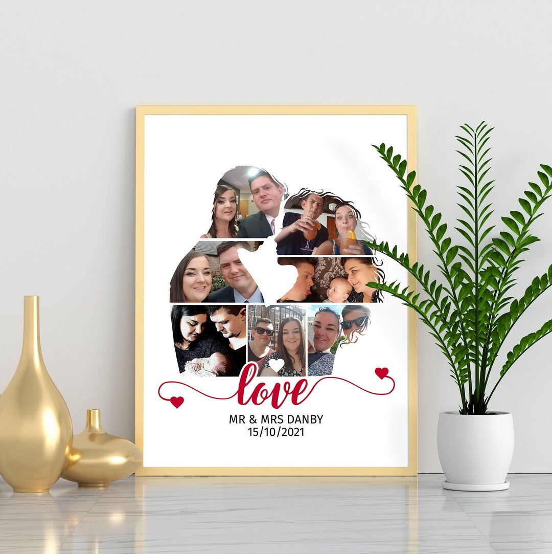 Personnalisé, Collage photo, Couple, Impressions encadrées, Art mural ...