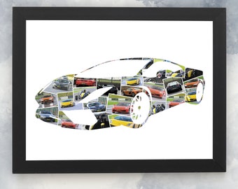Personalised Photo Collage, Custom Shape Photo Collage, Unique Framed Collage Gift, Shaped Collage Prints, Christmas Gift for Family,