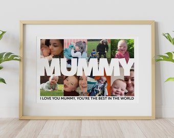 Personalised Photo Collage, Mummy Photo Collage, Photo Collage Framed Print,  Mother's Day, Personalised Gift, For Mum