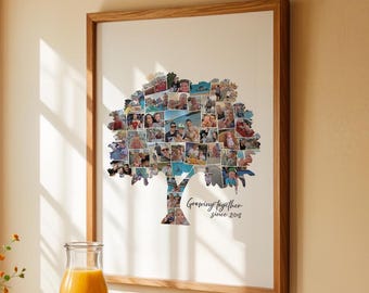 Personalised Photo Collage Tree Silhouette Wall Decoration Design Family Memories Picture Frame Custom Artwork Perfect Gift for Christmas