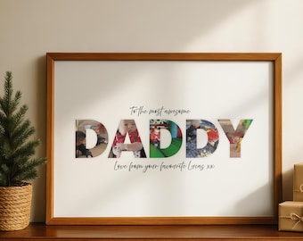 Personalised Gift for Dad Custom Photo Display Family Memories Picture Frame Daddy Keepsake Birthday Present Handmade Creation