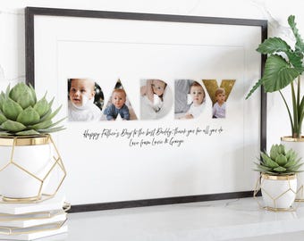 Dad Picture Frame Wall Decoration Family Photo Birthday Present Christmas Gift ideas Personalised Daddy Print New Dads Home Décor