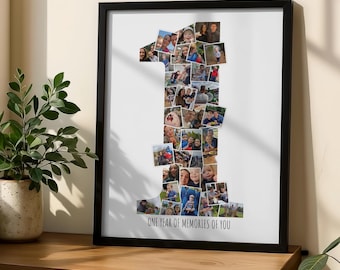 Personalised Photo Collage Picture Display First Birthday Memory Print Custom Design Special Occasion Milestone Gift Wedding Anniversary