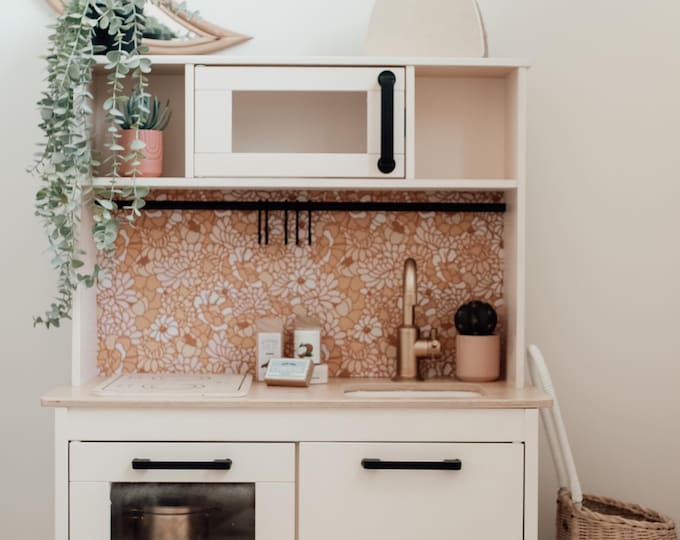 Splashback Wallpaper for IKEA Düktig & KMART Play Kitchen in Bohemian