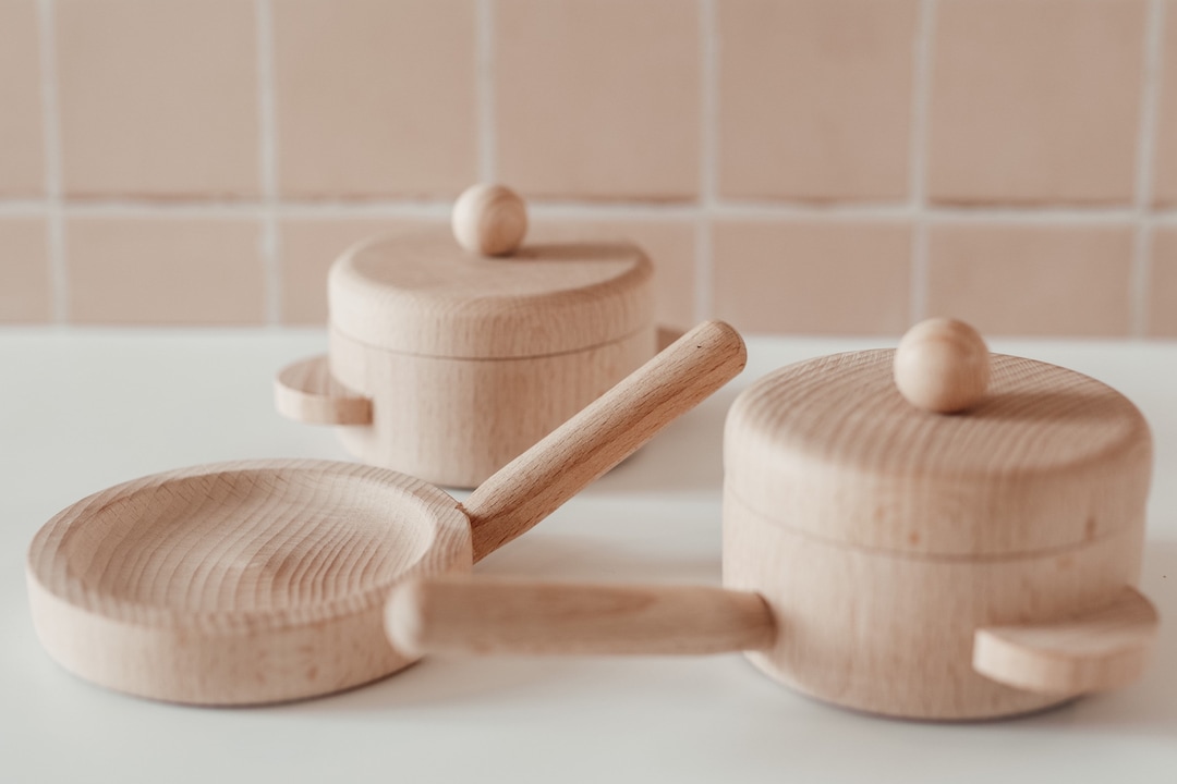 Buy Wooden Pots and Pans Pretend Play Set Online in India