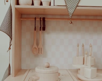 Splashback Wallpaper for IKEA Düktig Play Kitchen in CHECKERS