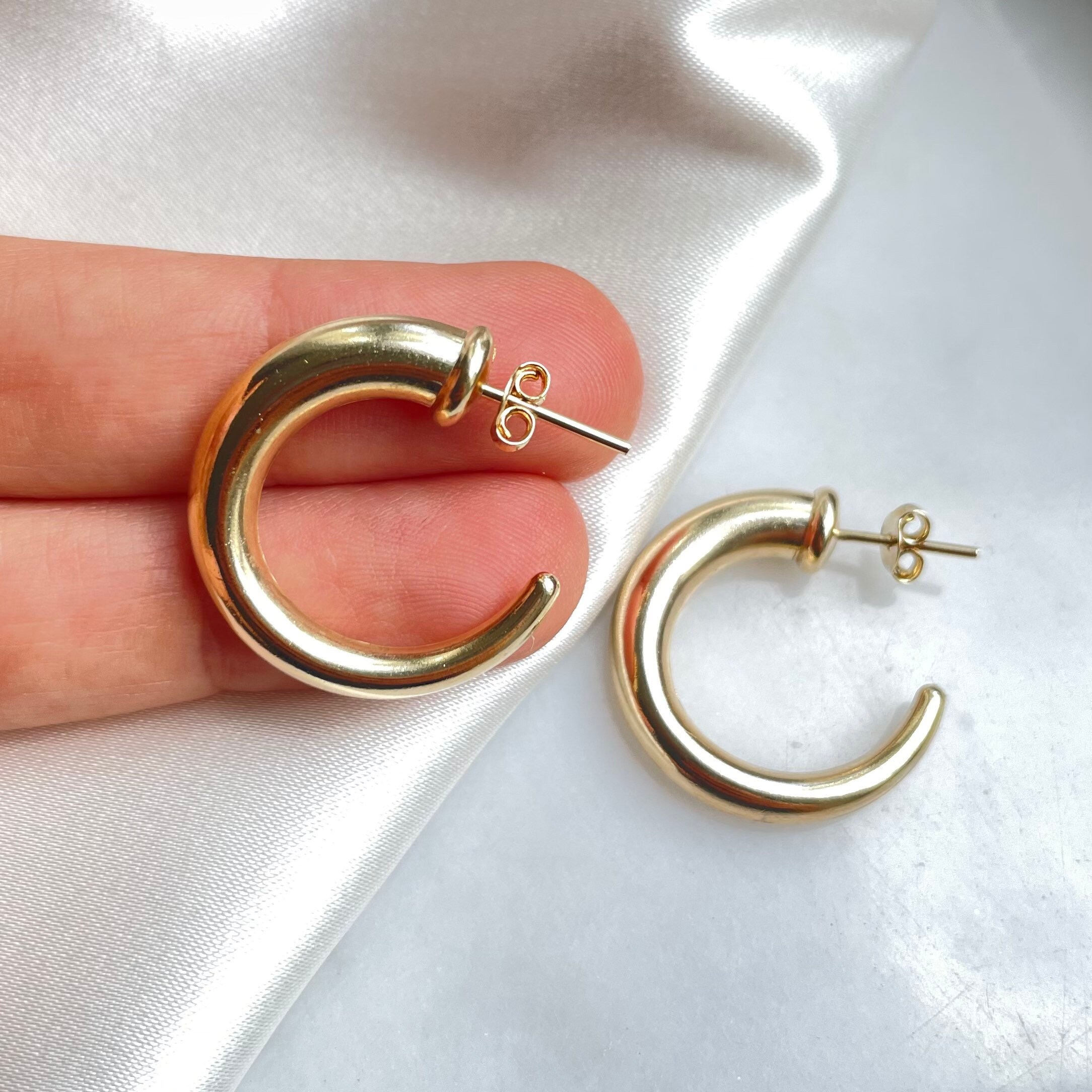 Gold Hoop earring hypoallergenic gold filled chunky hoop Etsy