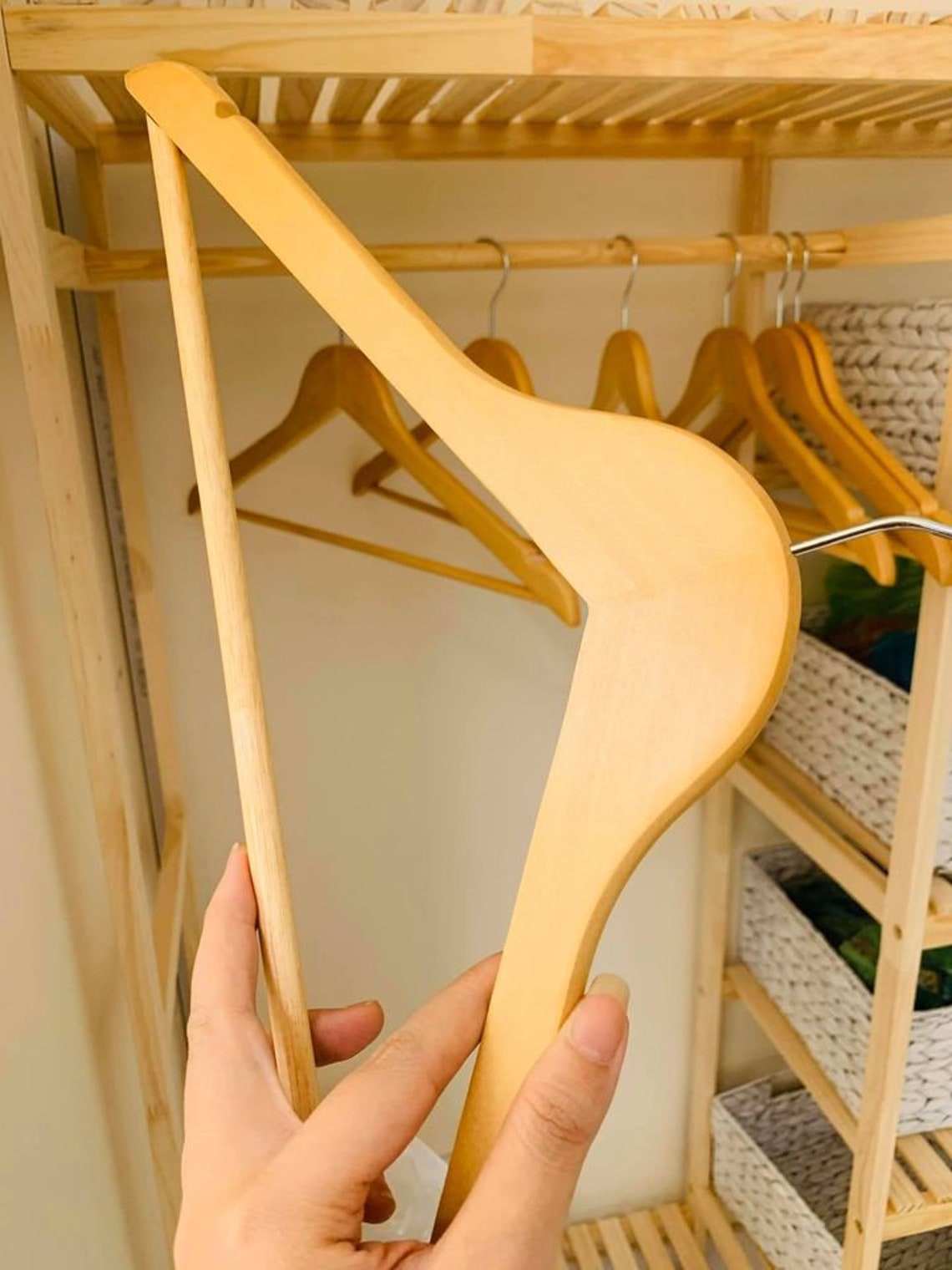 Wooden Hanger Custom Print With Wooden Dowel Hanger Etsy