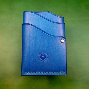 Handmade Vertical Leather Wallet: Minimalist Slim Card Holder