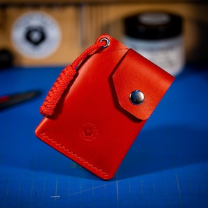 Portafoglio in pelle n. 57 / Portafoglio da uomo minimalista / Porta carte di credito in pelle con tasca anteriore / Portafoglio EDC / Portaoggetti quotidiano