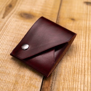 Portemonnee nr. 70 | Minimalistische leren portemonnee voor heren | Voorvak dragen | Creditcardhouder | EDC-portemonnee