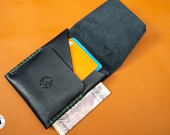 Cartera minimalista de cuero / Tarjetero delgado hecho a mano