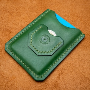 Cartera n.º 39 / Cartera minimalista con monedero / Cartera de cuero EDC hecha a mano / Tarjetero de cuero EDC / Monedero