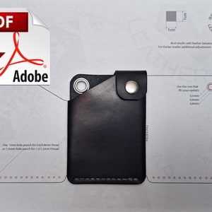 Geldbörse Nr.44 Template mit Video Tutorial | Leather Card Wallet Template PDF im A4 und Letter Format + SVG für Laser oder Circut