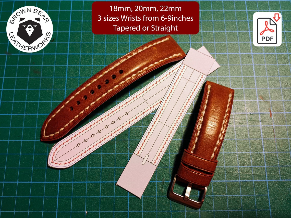 18 Printable Watch Strap Templates / 182022mm 3 Sizes / Etsy 18 Printable Watch Strap Templates / 182022mm 3 Sizes / Etsy