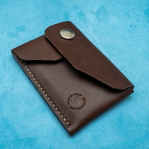 Billetera n.° 27 / Billetera para tarjetas / Billetera para tarjetas de crédito / Billetera de cuero para tarjetas / Billetera minimalista / Billetera fina / Billetera con broche
