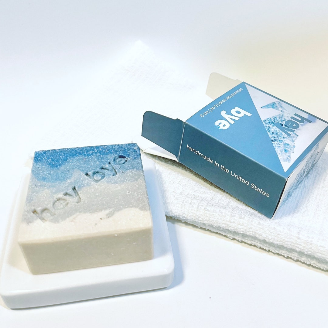 Handmade Glacier Sea Salt Soap: Cooling Eucalyptus Thyme Bar - Etsy