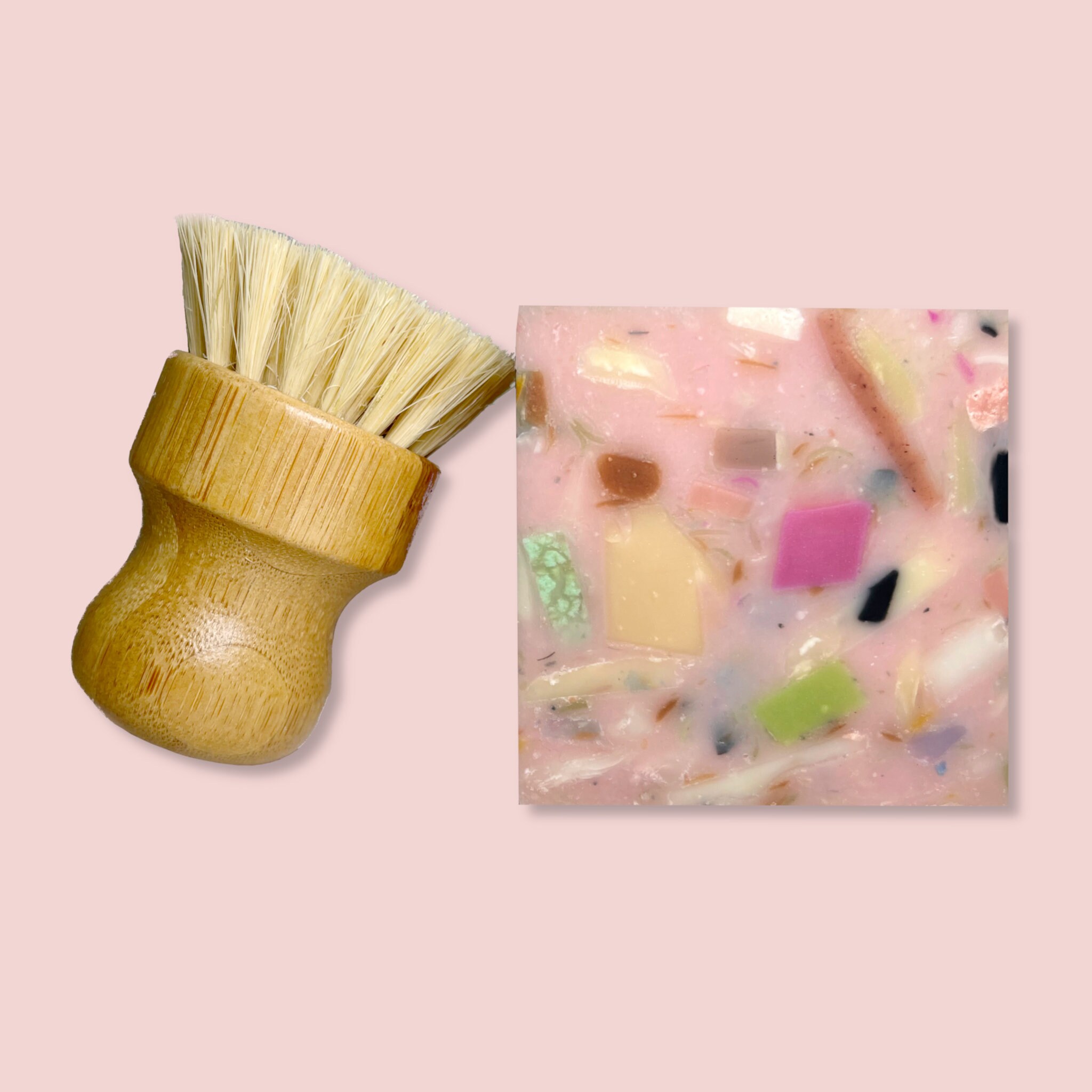 Confetti Solid Dish Soap Brush Set Zero Waste Gift Set Recycled
