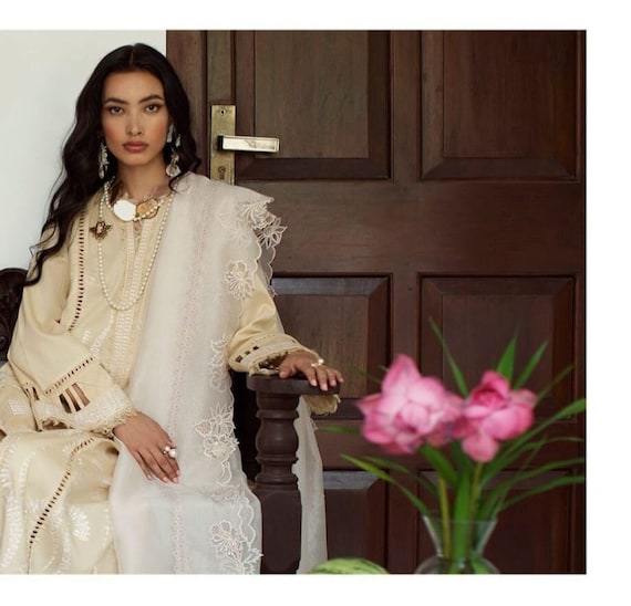 cream pakistani dress Buy Cream Color Neck Embroidery Pakistani Salwar Suit