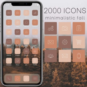 2000+ minimalistic fall iOS app icon pack | iOS 15 | aesthetic | iphone | halloween | minimal | icon covers | widgets | aesthethicdesign