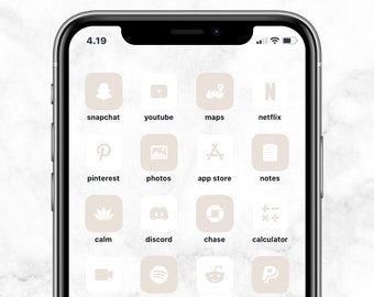 1000+ cream beige iOS app icon pack | minimalistic | neutral | aesthetic | minimal | iOS 14 | iphone | widgetsmith | aesthethicdesign