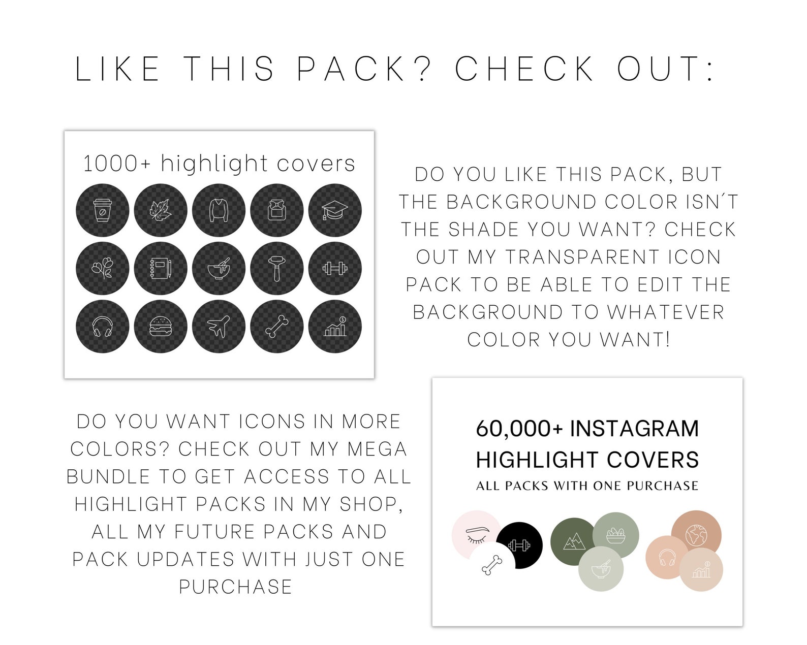 1000 Instagram Story Highlight Covers Icon Pack Black and - Etsy
