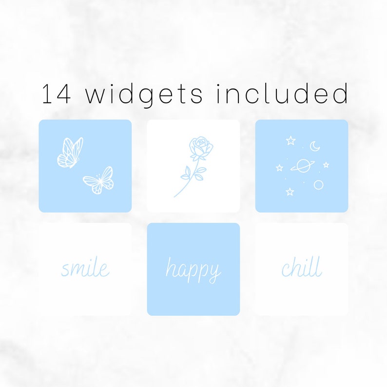 1000 pastel blue iOS app icon pack minimalistic iOS 14 Etsy