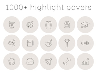 Instagram Highlight Covers Beige & Black IG Story Icons Black Icon Set Minimalist Aesthetic Instagram Highlights Neutral Social Media Kit