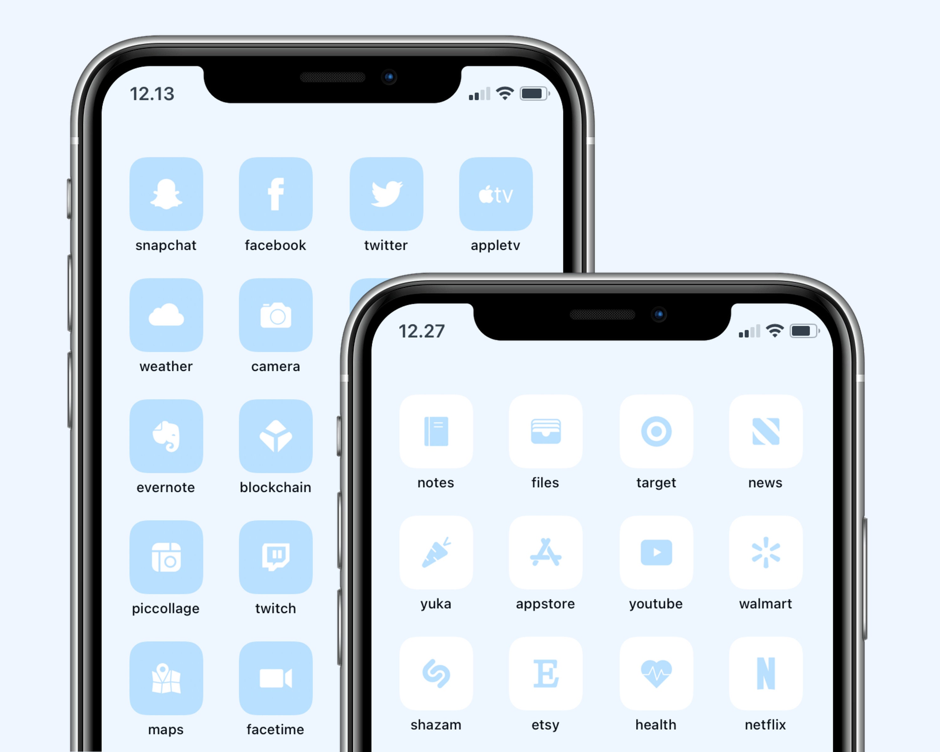 4000 Pastel Blue IOS 14 / 15 App Icons Pack Blue & White Etsy Canada