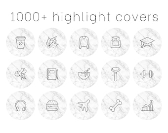 Instagram Highlight Covers Marble IG Story Icons Black Social Media Icon Set Minimalist Aesthetic Instagram Highlights Social Media Kit