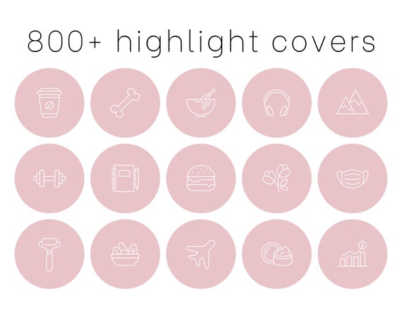 800 Instagram Story Highlight Covers Icon Pack Soft Pink Etsy