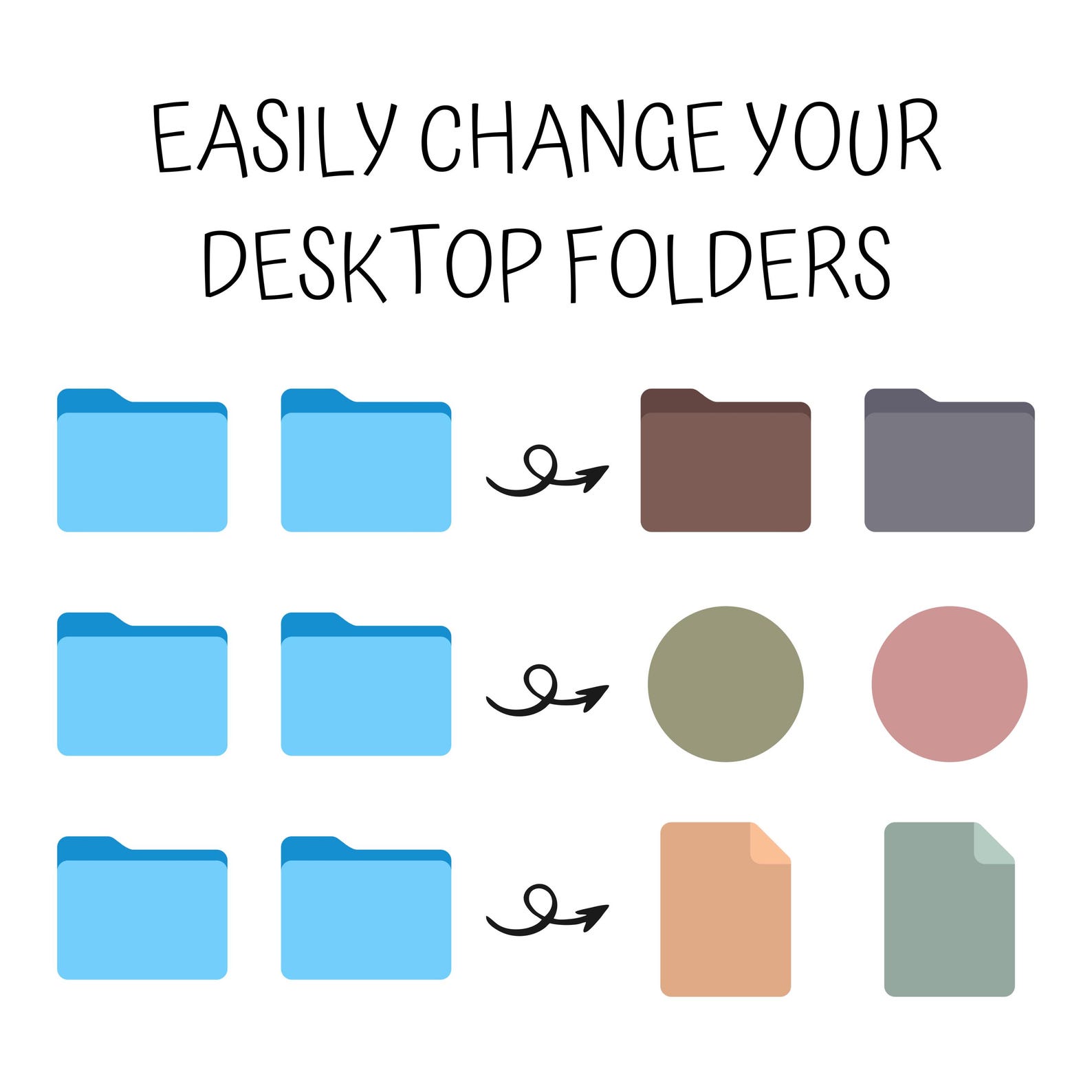 Earth Desktop Folder Icons for Macbook, Computer Desktop Icons, Neutral ...