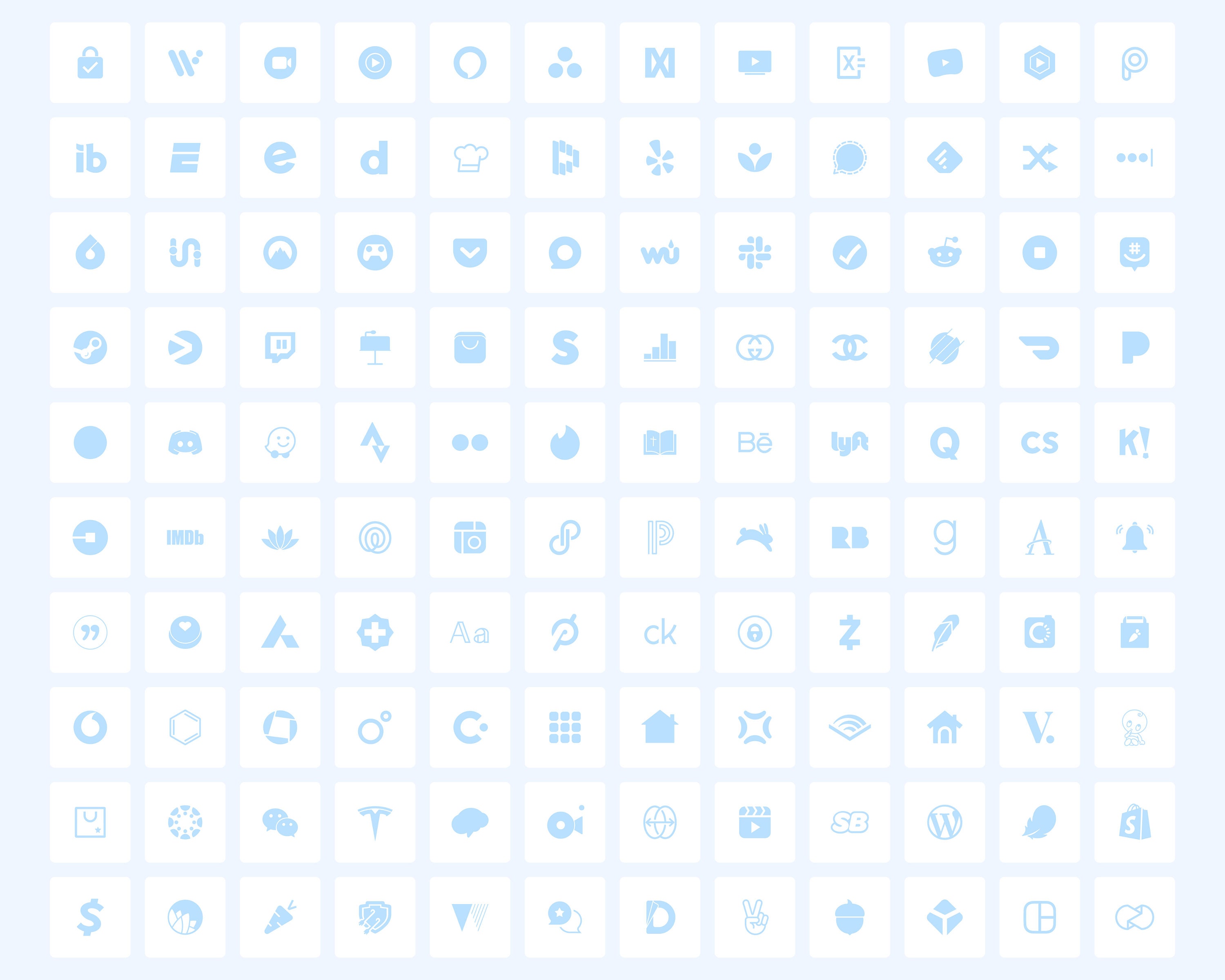 4000 Pastel Blue IOS 14 / 15 App Icons Pack Blue & White Etsy Canada
