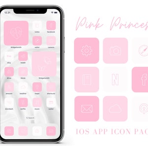 iOS 16 Pink Princess Aesthetic App Icons, Girly Boho iPhone Covers, Minimal App Covers, Light Pink Blush Icon Set, Widgets, AesthethicDesign