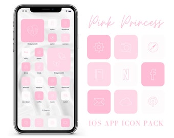 iOS 16 Pink Princess Aesthetic App Icons, Girly Boho iPhone Covers, Minimal App Covers, Light Pink Blush Icon Set, Widgets, AesthethicDesign