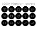 1000+ instagram story highlight covers, icon pack, black and white, lifestyle, minimalist highlights, social media kit, icons for ig stories 