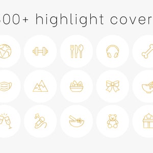 Instagram Highlight Covers Gold & White IG Story Icons Gold Icon Set Minimalist Aesthetic Instagram Highlights Gold Social Media Branding