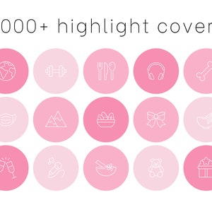 Instagram Highlight Covers Pink IG Story Icons Light Pink Icon Set Minimalist Aesthetic Instagram Highlights Pastel Pink Social Media Kit