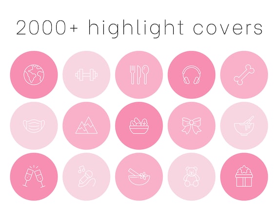 00 Instagram Story Highlight Covers Icon Pack Pink Etsy