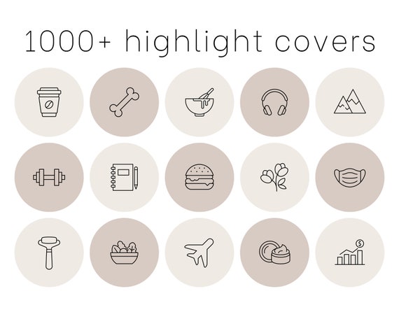 1000 Instagram Story Highlight Covers Icon Pack Nude and | Etsy