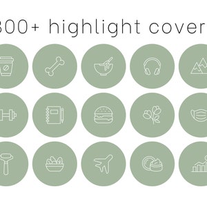 Instagram Highlight Covers Green IG Story Icons Green Icon Set Minimalist Aesthetic Instagram Highlights Green Social Media Kit Icon Covers