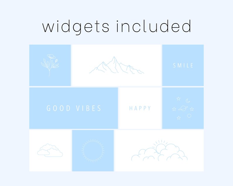 4000 Pastel Blue IOS 14 / 15 App Icons Pack Blue & White Etsy