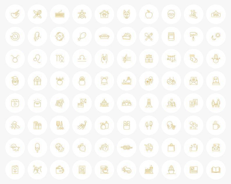 600 Instagram Story Highlight Covers Icon Pack Gold | Etsy