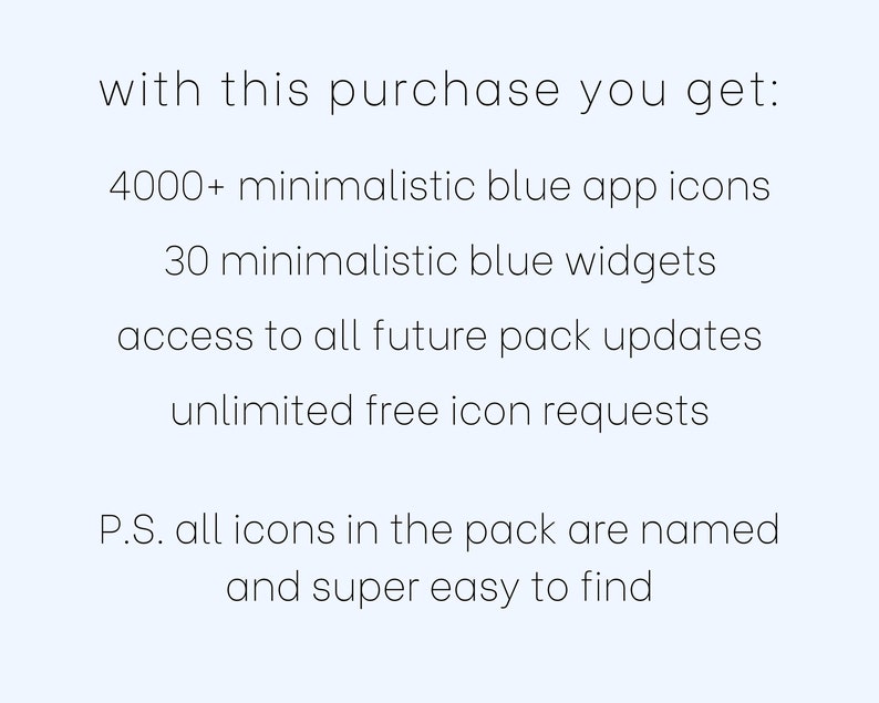 4000 Pastel Blue IOS 14 / 15 App Icons Pack Blue & White Etsy
